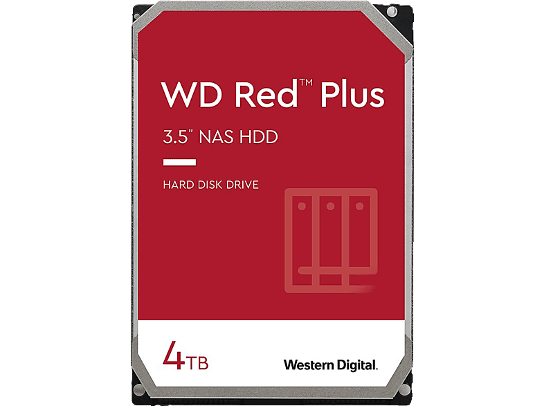 WD Red Plus WD40EFPX Festplatte, 4 TB HDD SATA 6 Gbps, 3,5 Zoll, intern von WD