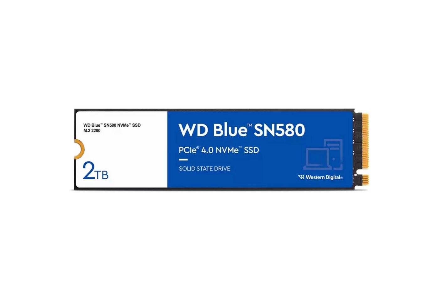 Western Digital WD Blue SN580 2 TB, SSD, (PCIe 4.0 x4, NVMe, M.2 interne SSD (2.000 GB) von Western Digital