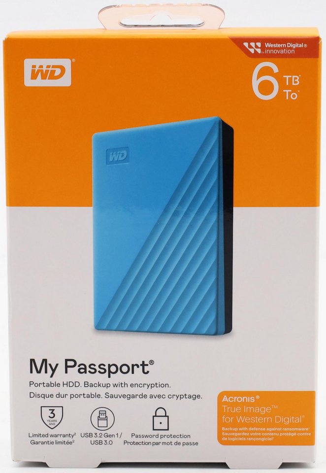 WD WD My Passport externe Festplatte 6 TB mobiler Speicher schlankes Des externe HDD-Festplatte WD WD My Passport externe Festplatte 6 TB mobiler Speicher schlankes Des externe HDD-Festplatte von WD