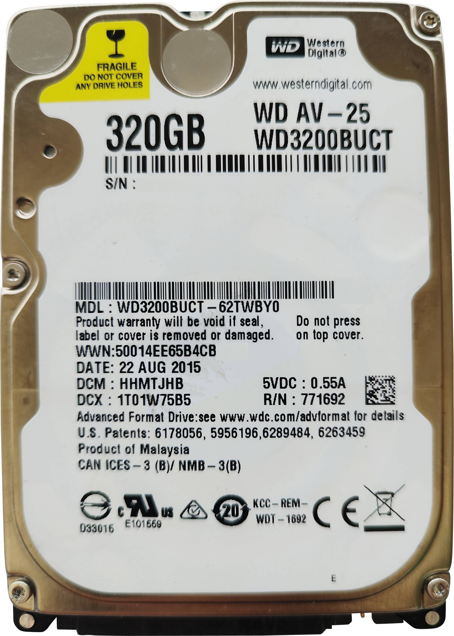 WD3200BUCT-NP - 320GB Festplatte WD AV - New Pull von WD