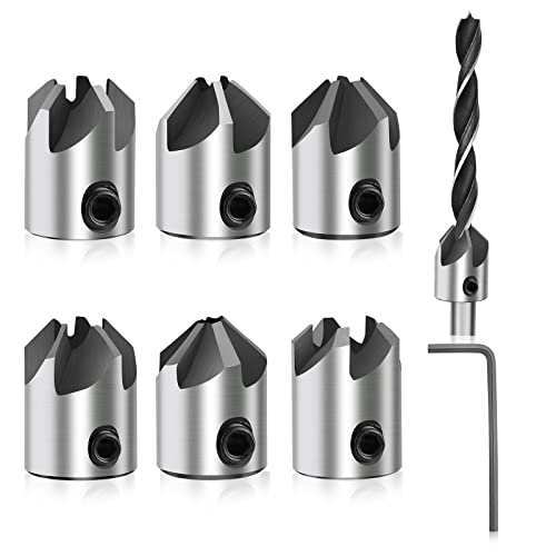 8 Stück Aufsteckversenker Set 7 Stück Aufsteckversenker und 1 Inbusschlüssel zum Holzbohren, Durchmesser 3-10mm/0.1-0.4 Zoll für Senker Bohrer, Zum Bohren von Löchern für Holz, Kunststoff, Weichmetall 8 Stück Aufsteckversenker Set 7 Stück Aufsteckversenker und 1 Inbusschlüssel zum Holzbohren, Durchmesser 3-10mm/0.1-0.4 Zoll für Senker Bohrer, Zum Bohren von Löchern für Holz, Kunststoff, Weichmetall von WDFCN