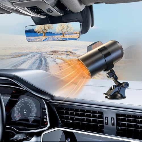 Auto Heizung Defroster, WDKXCN 12V150W 2 in 1 Schnell Heizende Autoheizung, Tragbarer Auto-Warmluftgebläse, Heizungsgebläse Autoheizung mit 360° Saugnapfständer und Netzkabel für Den Winter (Schwarz) Auto Heizung Defroster, WDKXCN 12V150W 2 in 1 Schnell Heizende Autoheizung, Tragbarer Auto-Warmluftgebläse, Heizungsgebläse Autoheizung mit 360° Saugnapfständer und Netzkabel für Den Winter (Schwarz) von WDKXCN