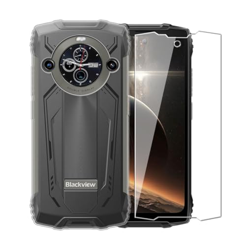 WDMYLFTW Hülle für Blackview BV8200 + 1 Stück Gehärteter Film Displayschutzfolie Schutzfolie - Transparent Weich Silikon Schutzhülle Flexibel TPU Tasche Case für Blackview BV8200 (Clear) von WDMYLFTW