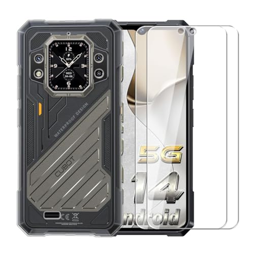 WDMYLFTW Hülle für Cubot Kingkong X Pro + 2 Stück Gehärteter Film Displayschutzfolie Schutzfolie - Transparent Weich Silikon Schutzhülle Flexibel TPU Tasche Case für Cubot Kingkong X Pro (Clear) von WDMYLFTW