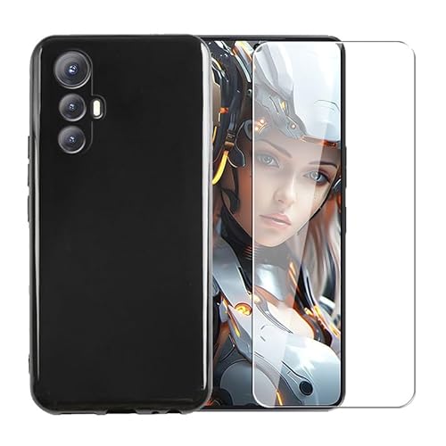 WDMYLFTW Hülle für Cubot Max 5 + Gehärteter Film Displayschutzfolie Schutzfolie - Transparent Weich Silikon Schutzhülle Flexibel TPU Tasche Case für Cubot Max 5 (Black) von WDMYLFTW