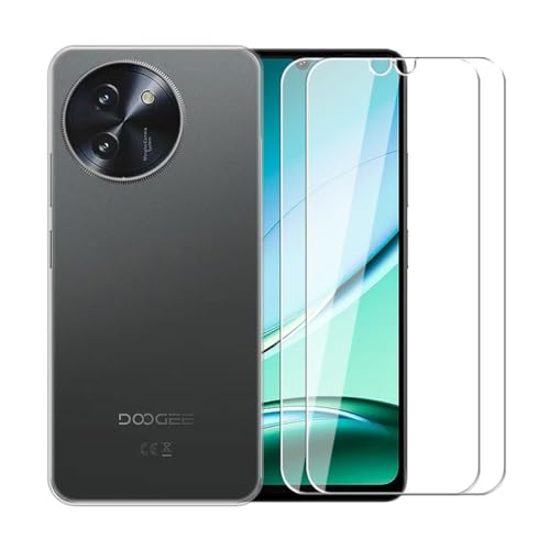 WDMYLFTW Hülle für Doogee Note 59 Pro+ + 2 Stück Gehärteter Film Displayschutzfolie Schutzfolie - Transparent Weich Silikon Schutzhülle Flexibel TPU Tasche Case für Doogee Note 59 Pro+ (Clear) von WDMYLFTW