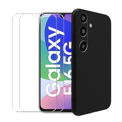 WDMYLFTW Hülle für Samsung Galaxy F16 5G + 2 Stück Gehärteter Film Displayschutzfolie Schutzfolie - Transparent Weich Silikon Schutzhülle Flexibel TPU Tasche Case für Samsung Galaxy F16 5G (Black) WDMYLFTW Hülle für Samsung Galaxy F16 5G + 2 Stück Gehärteter Film Displayschutzfolie Schutzfolie - Transparent Weich Silikon Schutzhülle Flexibel TPU Tasche Case für Samsung Galaxy F16 5G (Black) von WDMYLFTW