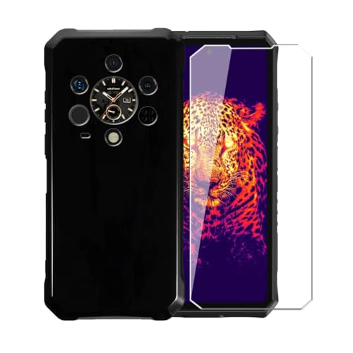 WDMYLFTW Hülle für Ulefone Armor 28 Ultra + Glas Displayschutzfolie aus gehärtetem Film - Transparent Silikon Weich Flexibel Bumper Stoßfest TPU Schutzhülle Shell (Schwarz) von WDMYLFTW