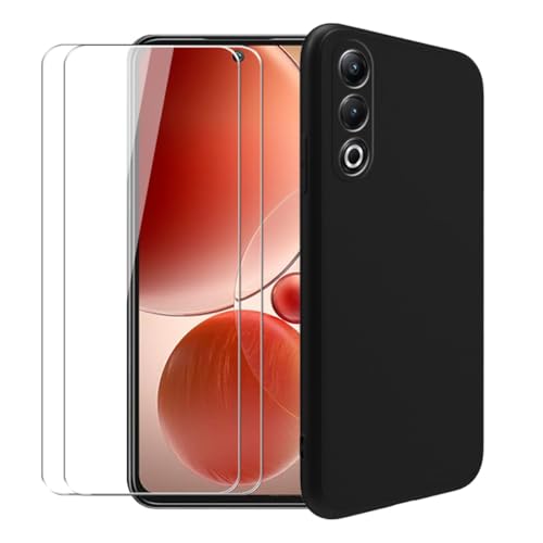 WDMYLFTW Hülle für itel S25 + 2 Stück Gehärteter Film Displayschutzfolie Schutzfolie - Transparent Weich Silikon Schutzhülle Flexibel TPU Tasche Case für itel S25 (Black) von WDMYLFTW