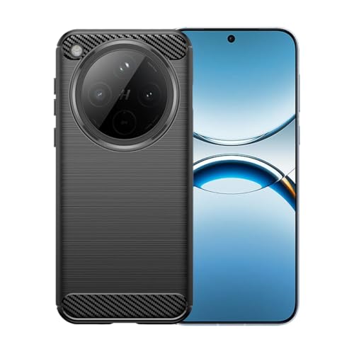 WDMYLFTW Kohlefaser Hülle für Oppo Find X8 - Flexibel Tasche Weich TPU Handyhülle Schutzhülle Case Cover (Schwarz) von WDMYLFTW