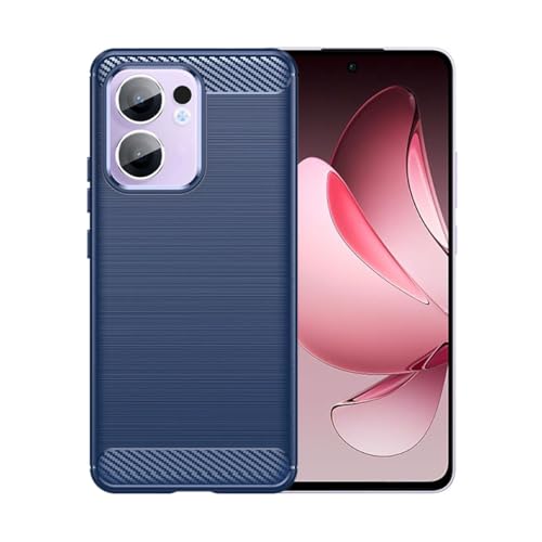 WDMYLFTW Kohlefaser Hülle für Oppo Reno 13F 5G - Flexibel Tasche Weich TPU Handyhülle Schutzhülle Case Cover (Blau) von WDMYLFTW