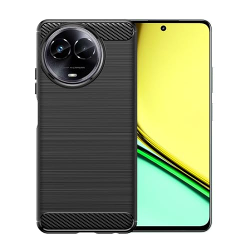 WDMYLFTW Kohlefaser Hülle für Realme C67 5G - Flexibel Tasche Weich TPU Handyhülle Schutzhülle Case Cover (Schwarz) von WDMYLFTW
