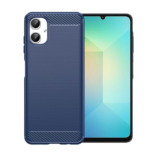 WDMYLFTW Kohlefaser Hülle für Samsung Galaxy A06 - Flexibel Tasche Weich TPU Handyhülle Schutzhülle Case Cover (Blau) von WDMYLFTW
