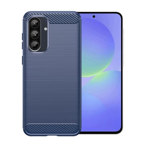 WDMYLFTW Kohlefaser Hülle für Samsung Galaxy A36 - Flexibel Tasche Weich TPU Handyhülle Schutzhülle Case Cover (Blau) von WDMYLFTW
