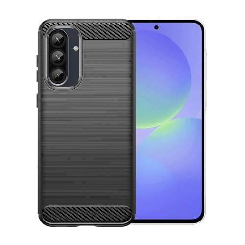 WDMYLFTW Kohlefaser Hülle für Samsung Galaxy A56 - Flexibel Tasche Weich TPU Handyhülle Schutzhülle Case Cover (Schwarz) von WDMYLFTW