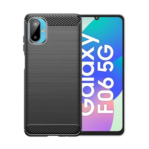 WDMYLFTW Kohlefaser Hülle für Samsung Galaxy F06 5G - Flexibel Tasche Weich TPU Handyhülle Schutzhülle Case Cover (Schwarz) von WDMYLFTW