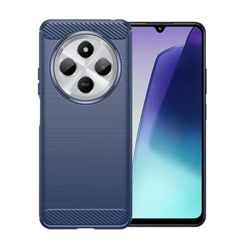 WDMYLFTW Kohlefaser Hülle für Xiaomi Poco C75 - Flexibel Tasche Weich TPU Handyhülle Schutzhülle Case Cover (Blau) von WDMYLFTW
