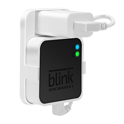 Steckdose Wandhalterung für Blink Sync Modul 2, platzsparend, einfach zu bewegen, Halterung für Blink Outdoor Indoor Home Security Kamera mit einfacher Halterung, kurzes Kabel und keine von WDZREE