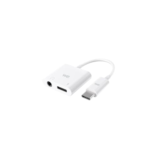 WE Adapter USB C auf USB C und Buchse 3,5 mm, 2-in-1-Adapter zum Laden und Audio speziell für Geräte mit USB C von WE