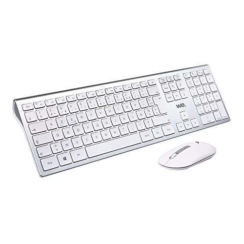 WE Bundle Tastatur Maus, kabellos, wiederaufladbar, 2,4 G, BT Weiß WE Bundle Tastatur Maus, kabellos, wiederaufladbar, 2,4 G, BT Weiß von WE