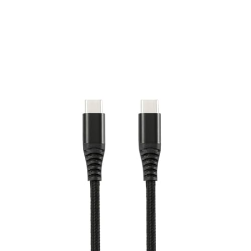 WE USB-C-Kabel, männlich/männlich, Nylon, geflochten, 1,50 m – Ladung 100 W – USB 2.0 – Schwarz und Weiß von WE