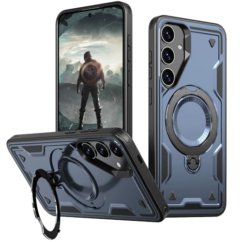 Schutzhülle für Samsung Galaxy S21, militärisch, stoßfest, mit 360°-Magnetring-Ständer, unterstützt kabelloses Laden, strapazierfähig, vollständiger Schutz, für Samsung S21 5G, Blau Schutzhülle für Samsung Galaxy S21, militärisch, stoßfest, mit 360°-Magnetring-Ständer, unterstützt kabelloses Laden, strapazierfähig, vollständiger Schutz, für Samsung S21 5G, Blau von WECOACO