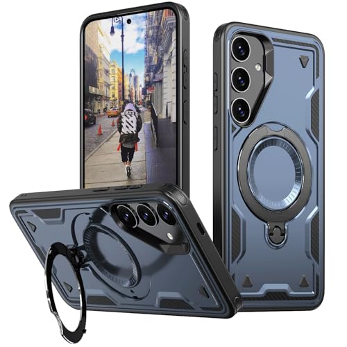 Schutzhülle für Samsung Galaxy S22, militärisch, stoßfest, mit 360°-Magnetring-Ständer, unterstützt kabelloses Laden, strapazierfähig, vollständiger Schutz, für Samsung S22 5G, Blau Schutzhülle für Samsung Galaxy S22, militärisch, stoßfest, mit 360°-Magnetring-Ständer, unterstützt kabelloses Laden, strapazierfähig, vollständiger Schutz, für Samsung S22 5G, Blau von WECOACO