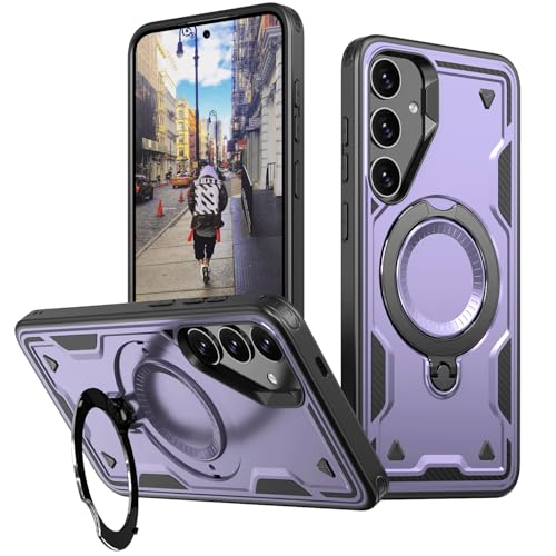 Schutzhülle für Samsung Galaxy S22, militärisch, stoßfest, mit 360°-Magnetring-Ständer, unterstützt kabelloses Laden, strapazierfähig, vollständiger Schutz, für Samsung S22 5G, Violett Schutzhülle für Samsung Galaxy S22, militärisch, stoßfest, mit 360°-Magnetring-Ständer, unterstützt kabelloses Laden, strapazierfähig, vollständiger Schutz, für Samsung S22 5G, Violett von WECOACO
