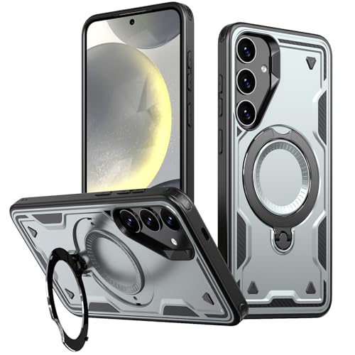 Schutzhülle für Samsung Galaxy S25, stoßfest, mit 360°-Magnetring-Ständer, unterstützt kabelloses Laden, strapazierfähig, vollständiger Schutz, für Samsung S25 5G, Grau Schutzhülle für Samsung Galaxy S25, stoßfest, mit 360°-Magnetring-Ständer, unterstützt kabelloses Laden, strapazierfähig, vollständiger Schutz, für Samsung S25 5G, Grau von WECOACO