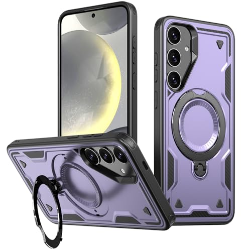 Schutzhülle für Samsung Galaxy S25, stoßfest, mit 360°-Magnetring-Ständer, unterstützt kabelloses Laden, strapazierfähig, vollständiger Schutz, für Samsung S25 5G, Violett Schutzhülle für Samsung Galaxy S25, stoßfest, mit 360°-Magnetring-Ständer, unterstützt kabelloses Laden, strapazierfähig, vollständiger Schutz, für Samsung S25 5G, Violett von WECOACO