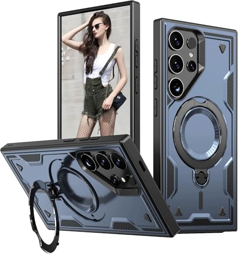 Schutzhülle für Samsung Galaxy S25 Ultra, Militärisch, stoßfest, mit 360°-Magnetring-Ständer, unterstützt kabelloses Laden, strapazierfähig, vollständiger Schutz, für Samsung S25 Ultra 5G, Blau Schutzhülle für Samsung Galaxy S25 Ultra, Militärisch, stoßfest, mit 360°-Magnetring-Ständer, unterstützt kabelloses Laden, strapazierfähig, vollständiger Schutz, für Samsung S25 Ultra 5G, Blau von WECOACO