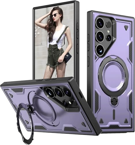 Schutzhülle für Samsung Galaxy S25 Ultra, militärisch, stoßfest, mit 360°-Magnetring-Ständer, unterstützt kabelloses Laden, strapazierfähig, vollständiger Schutz, Stoßfängerabdeckung für Samsung S25 Schutzhülle für Samsung Galaxy S25 Ultra, militärisch, stoßfest, mit 360°-Magnetring-Ständer, unterstützt kabelloses Laden, strapazierfähig, vollständiger Schutz, Stoßfängerabdeckung für Samsung S25 von WECOACO