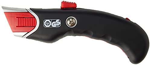 WEDO® 78815 Safety Cuttermesser Premium Teppichmesser mit automatischem Klingenrückzug Paketmesser mit gummierter Griffzone Profi Cutter mit 19 mm Klinge von WEDO