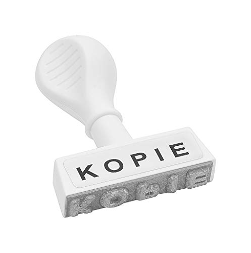 WEDO 19324 Lagertext Stempel KOPIE, Kunststoff, Abdruckbreite ca. 45 mm, Schrifthöhe 6,5 mm, ergonomischer Griff, weiß von WEDO