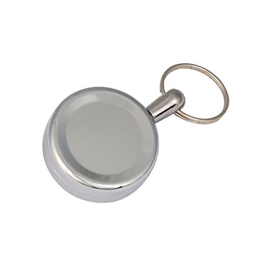 WEDO 2624028 Gürtel Clip, mit ausziehbarer Schlüsselschnur 60 cm, Metall Gehäuse, chrom von WEDO