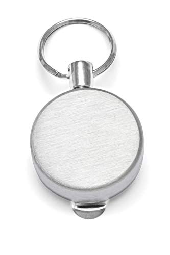 WEDO 2624528 Gürtel Clip, mit ausziehbarer Schlüsselschnur aus Polyester 71,5 cm, Edelstahl Gehäuse, silber von WEDO