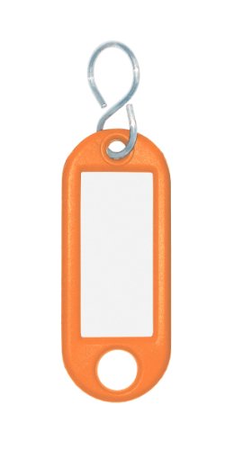WEDO 262813406 Schlüsselanhänger zum Beschriften | orange | 100 Stück | mit S-Haken von WEDO