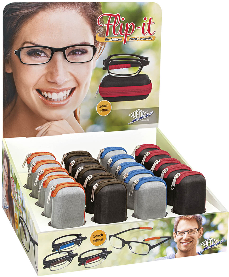 WEDO Falt-Lesebrillen , Flip-it, , 20er Display, sortiert WEDO Falt-Lesebrillen , Flip-it, , 20er Display, sortiert von WEDO