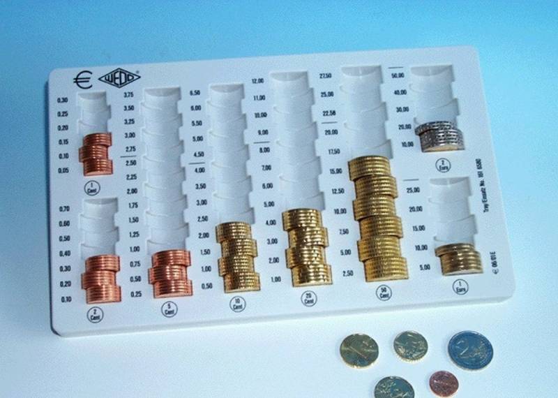WEDO Geldkassette Ersatz-Münzeinsatz 266x162x31mm für Europa weiß von WEDO