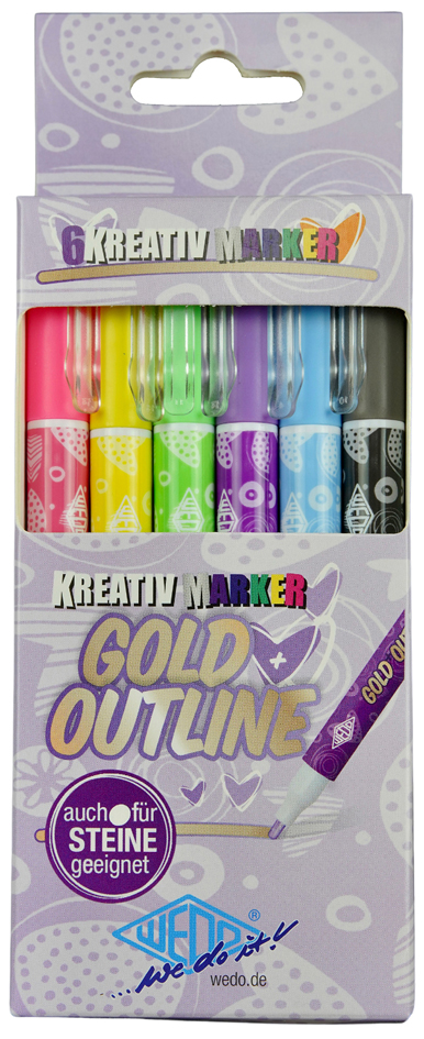 WEDO Kreativmarker GOLD + OUTLINE, 6er Etui von WEDO