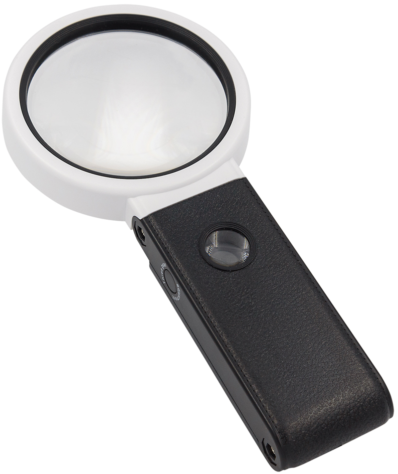 WEDO LED-UV-Lupe mit ausklappbarem Standfuß, schwarz/weiß von WEDO