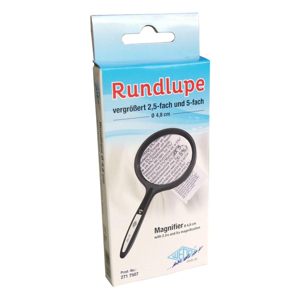 WEDO Lupe schwarz 2,5-fach und 5-fach, Ø 4,8 cm WEDO Lupe schwarz 2,5-fach und 5-fach, Ø 4,8 cm von WEDO