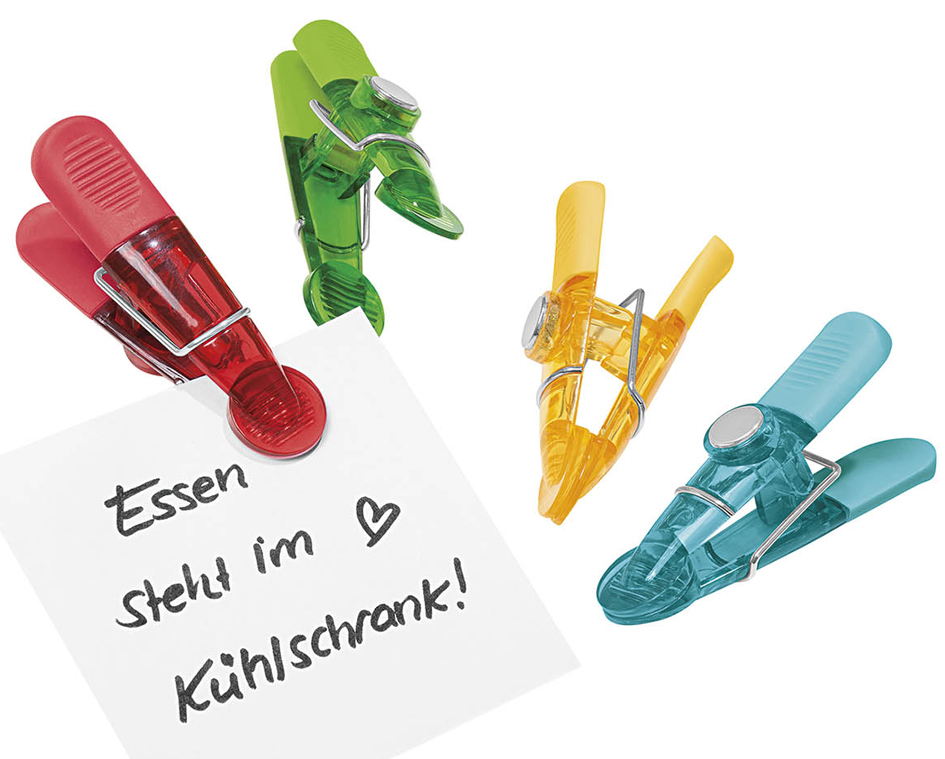 WEDO Notiz-Magnethalter GLOSSY, 4er Set, farbig sortiert von WEDO