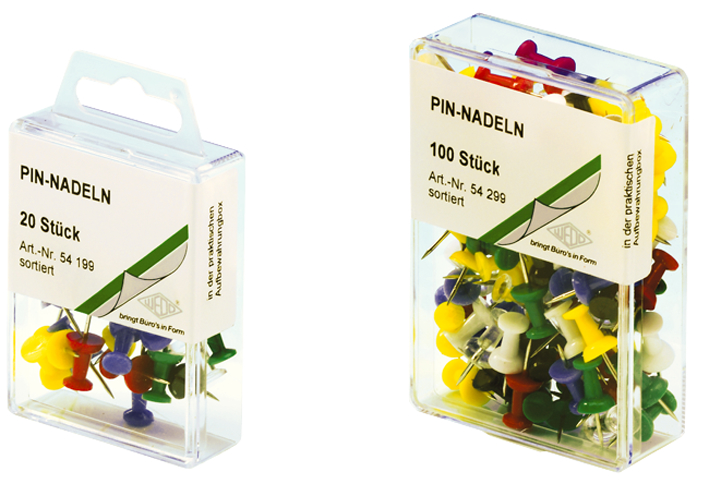 WEDO Pinnwand-Nadeln, farbig sortiert, Kleinpackung von WEDO