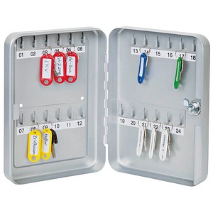 WEDO Schlüsselkasten silber mit 24 Haken Sicherheitsschloss von WEDO