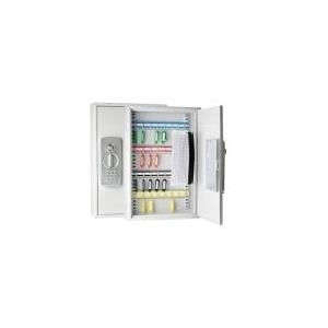 WEDO Schlüsselschrank mit Elektroschloss, für 32 Schlüssel Sicherheits-Zahlencode & Standardschloss, flach, aus pulver- (102 63237) von WEDO