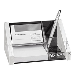 WEDO Schreibtisch-Organizer Acryl Exklusiv glasklar/schwarz Acryl 4 Fächer 16,4 x 9,7 x 8,9 cm von WEDO