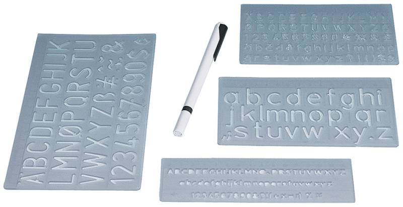 WEDO Schriftschablonen-Set, Schrifthöhen: 5 mm, 10 mm, 20 mm von WEDO