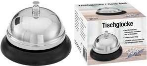 WEDO Tischglocke, Signalglocke aus Metall, schwarzer Fuß Druckauslöser, Durchmesser: 85 mm, Höhe: 60 mm, - 1 Stück (62 4411) von WEDO