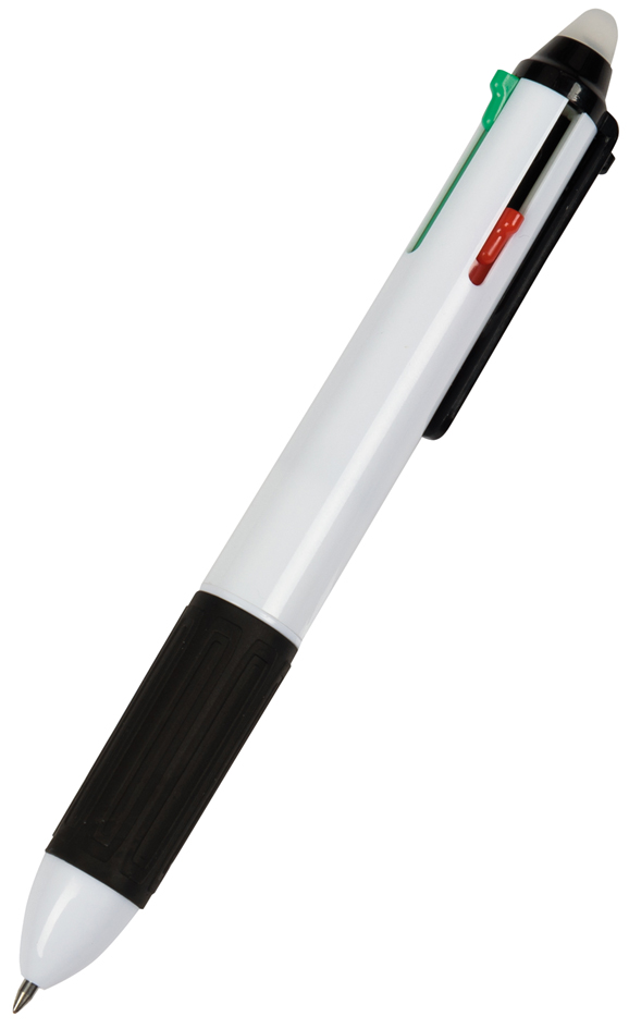 WEDO Vierfarb-Kugelschreiber, radierbar, weiß von WEDO